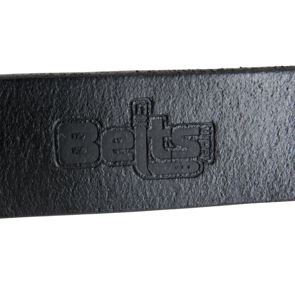 Belts.com Black Leather Belt Silver Rectangle Brass Buckle Size 40 Men's Clasic - Picture 3 of 8